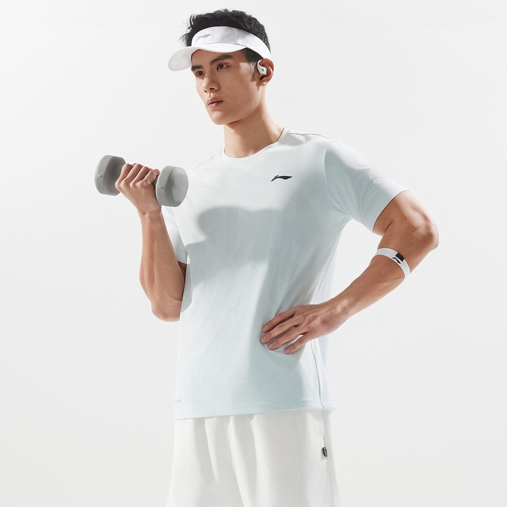 Li-Ning Comfortable Breathable Casual Simple Quick-Dry T-Shirt Men Tops Folk-Blue ATSV075-5