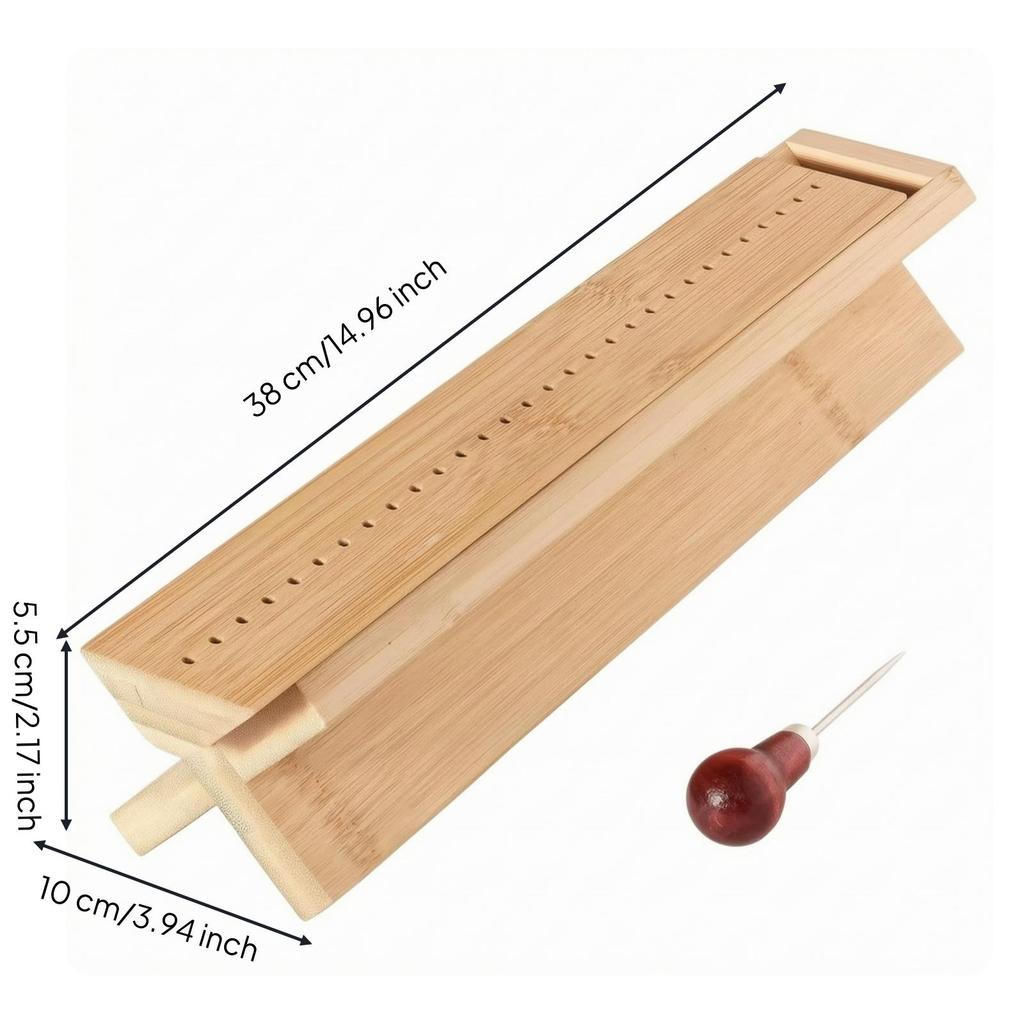 Natural Wood Bookbinding Guide with Awl Easy-to-Use for DIY Stationery Makers
