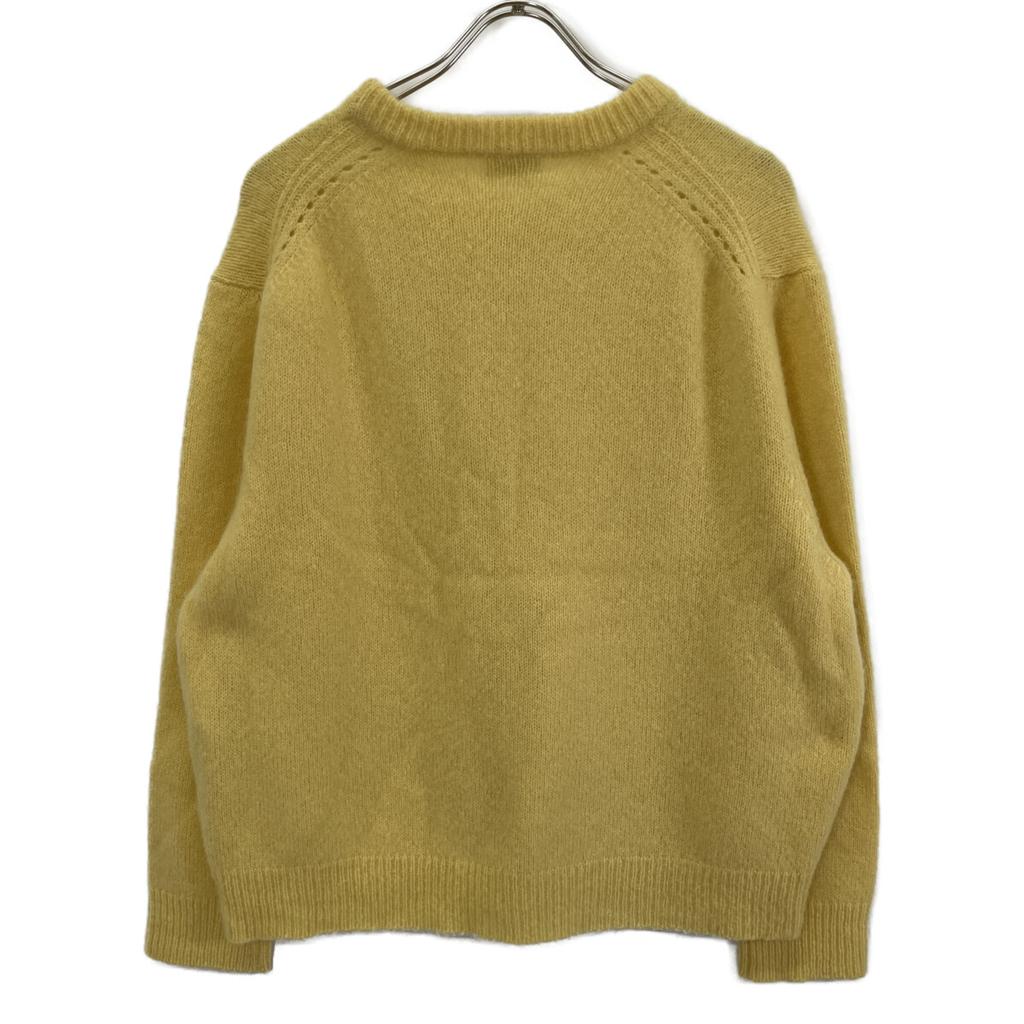Celine 2A21L739M Eddie Yellow Cashmere Silk Crew Neck Knit Sweater Tops M yellowUsed