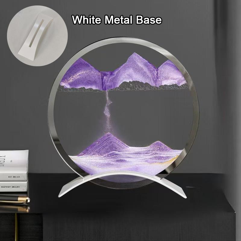Metallfuß Sandscape Bewegliche Sandkunst Bild Kinetischer Treibsand Dynamische Flüssigkeit Sanduhr Fließende Sandmalerei Heimdeko Geschenke