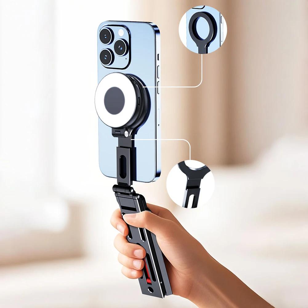 for Magsafe Magnetic Smartphone Stand Holder Aluminum Buckle Foldable Phone Holder for iPhone 16/15/14/13 Pro Max & All Phones