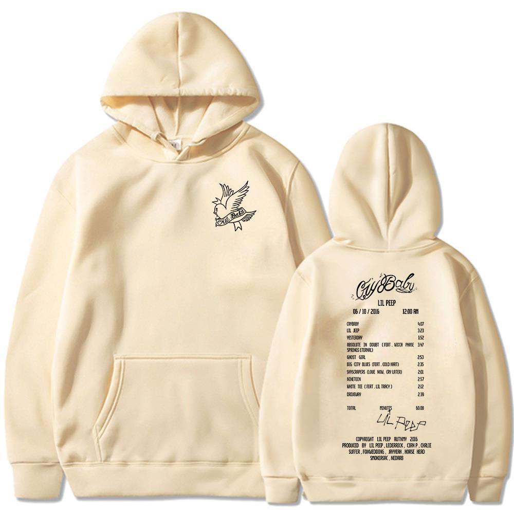 Rapper Lil Peep Cry Baby Album Felpe Grafiche Uomo Donna Pile Casual Oversize Felpa Moda Hip Hop Manica Lunga Pullover