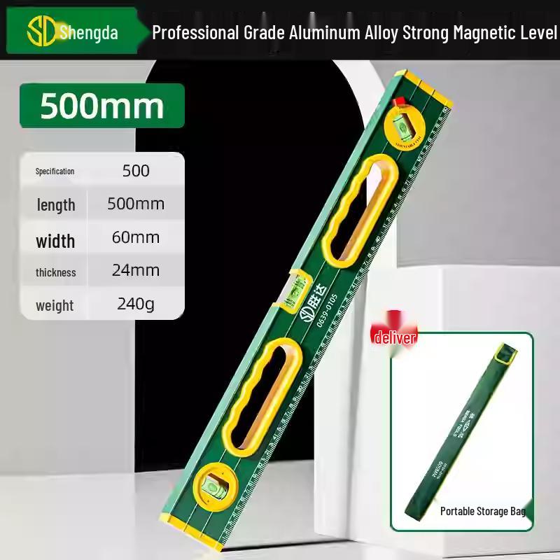 High Precision Magnetic Mini Spirit Level Ruler - Aluminum Alloy, Drop-Proof Tool