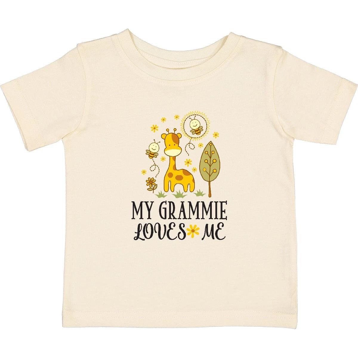 Inktastic My Grammie Loves Me Giraffe Baby T-Shirt Grandchild Childs Girl Shower 160