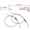 Stainless Steel Braided Motorcycle Throttle Idle Cable Wire Kit with 90 Degree Elbow Replacement for Harley Sportster Dyna Softail Chopper