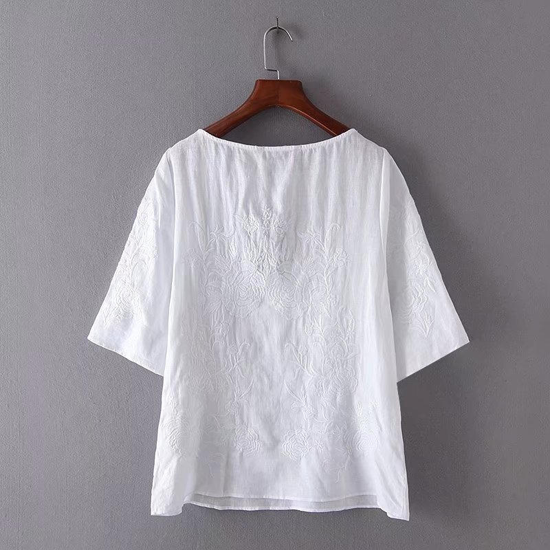 white pullover blouse
