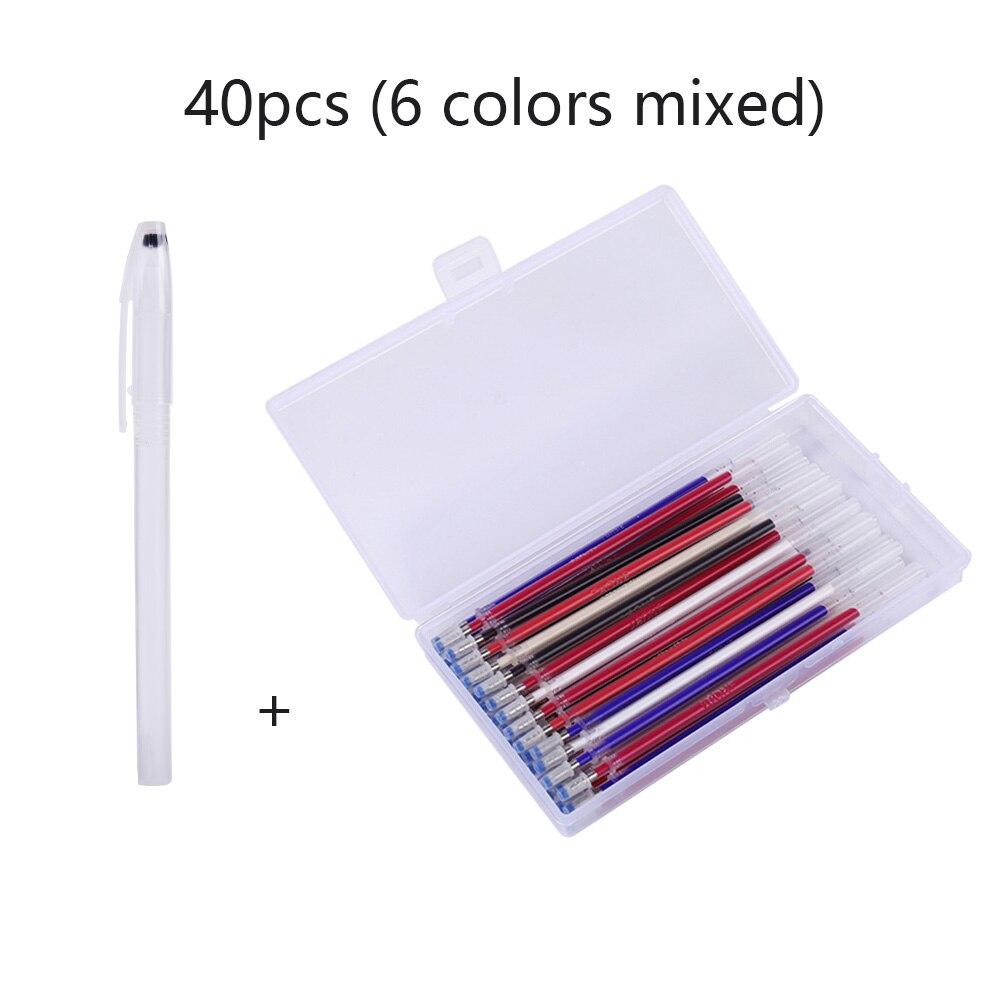 40pcs/Set High Temperature Disappearing Fabric Markers Pencil Fade Out For Drawing Lines Pens DIY Craft Sewing Accessories Box