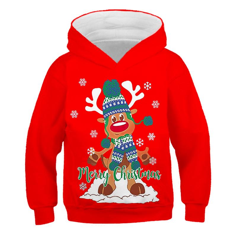 2025 Dětské Veselé Vánoce Mikiny Módní Chlapci Dívky Dlouhý Rukáv 3D Mikina Chlapecké Ležérní Dětské Oblečení 3-14 Let Street Wear