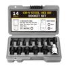 New 14Pcs Hex Bit Socket Set 3-24mm Key Hex Wrench Head Tool for Ratchet 1/2 Inch Drive Screw Driver