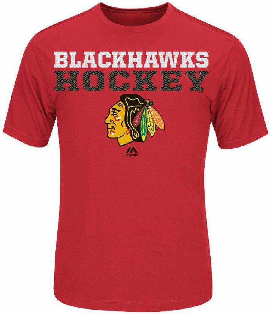 Chicago Blackhawks Herren Synthetik Feel The Pressure Kurzarm T-Shirt