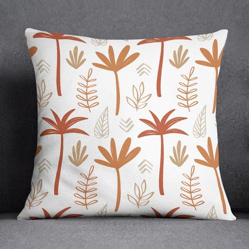 Abstract Brown Flower Decorative Pillowcase Living Room Office Ornaments Home Pillowcase