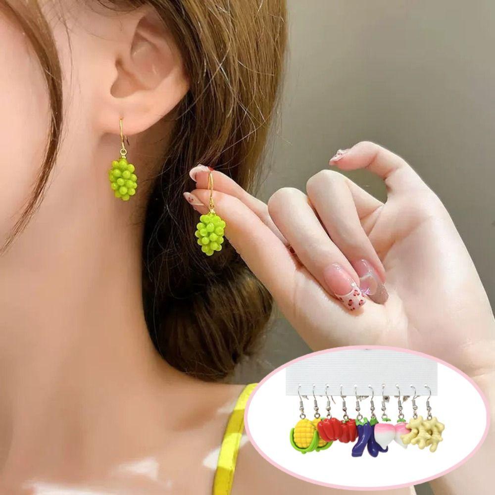 20Pairs Colorful Simulated Vegetable Earring Pumpkin Corn Dangle Earrings Set  Gift