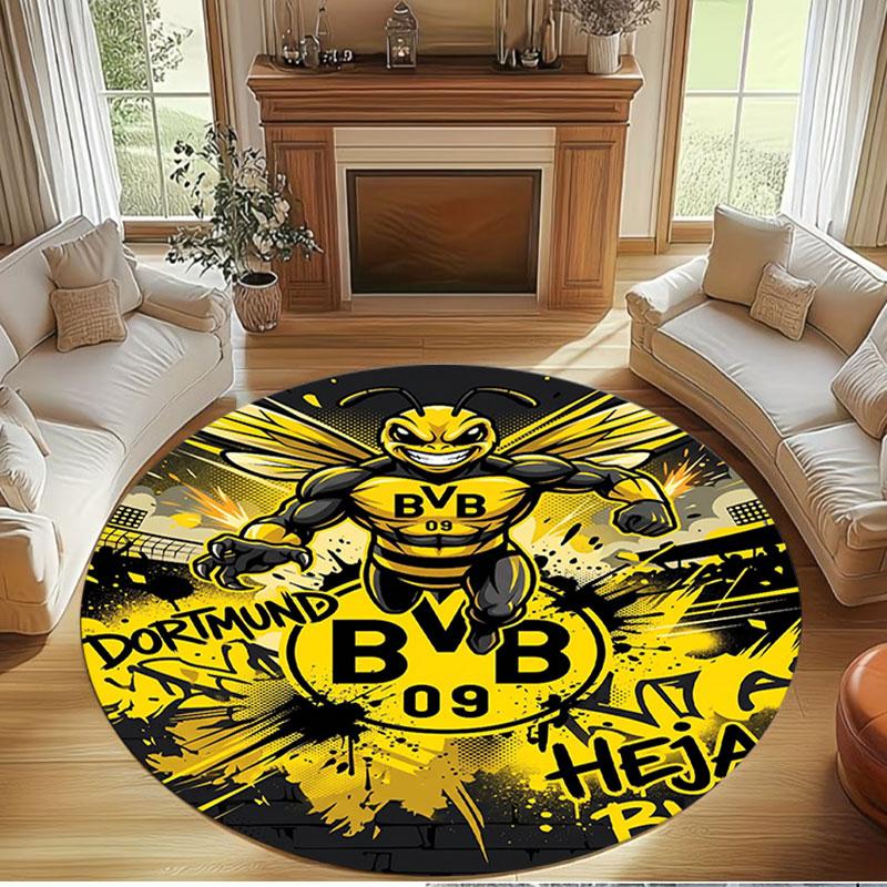Borussia DortmundBVB Drukāts Apaļš Paklājs, Mazgājams Grīdas Paklājs, Priekšnama, Kopmītnes, Veļas Mazgātavas, Biroja, Darba Telpas, Mājas Dekoram, Dzimšanas Dienas, Ziemassvētku Dāvana