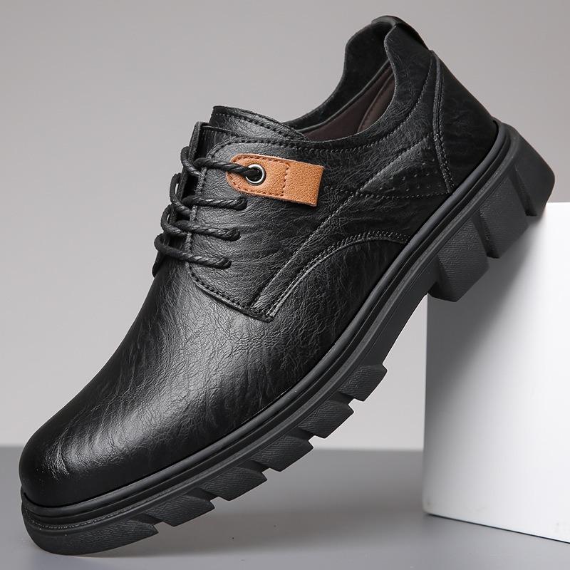 Men's casual leather shoes spring new fashion board shoes trendy men's single shoes retro tooling shoes