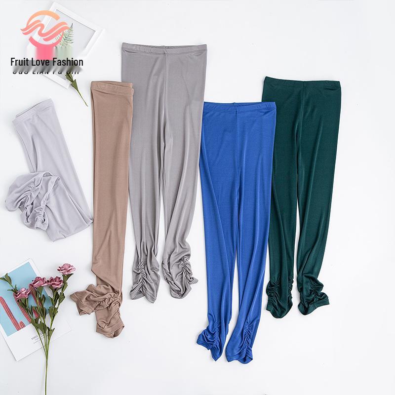 

Guolian Women s Multi-Color Silk Knitted Seven-Point Slimming Leggings L
