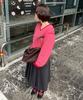 CGP (Women) V-Neck Striped Knit_Pink