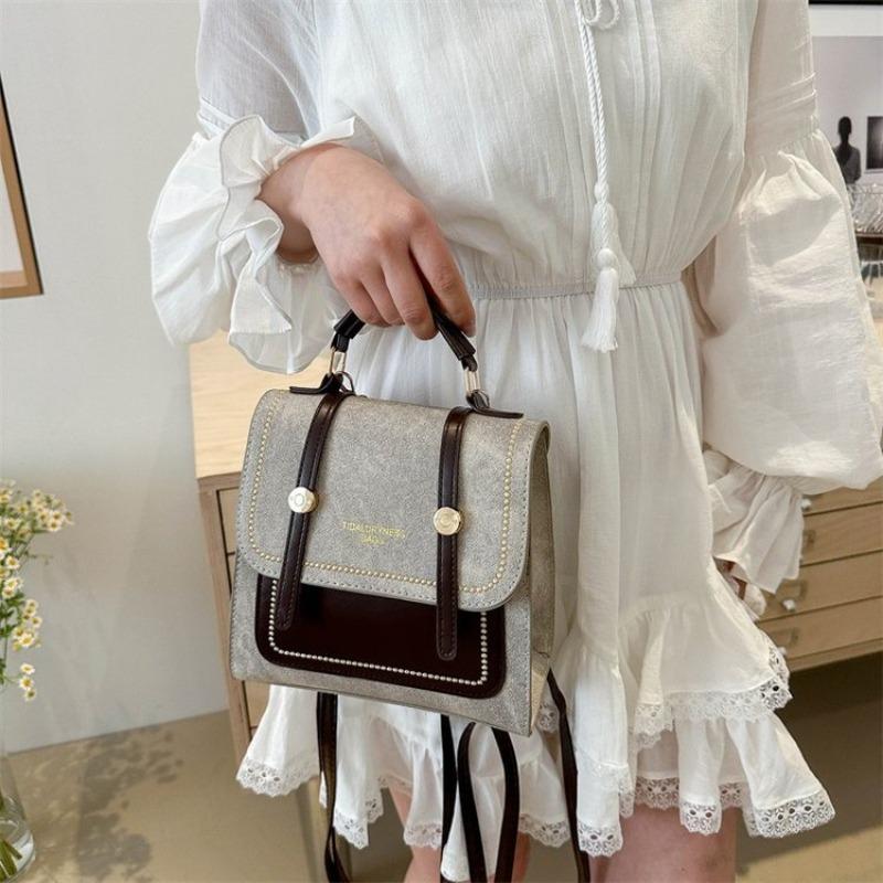 New academic style retro largecapacity commuting and leisure diagonal span portable shoulder backpack