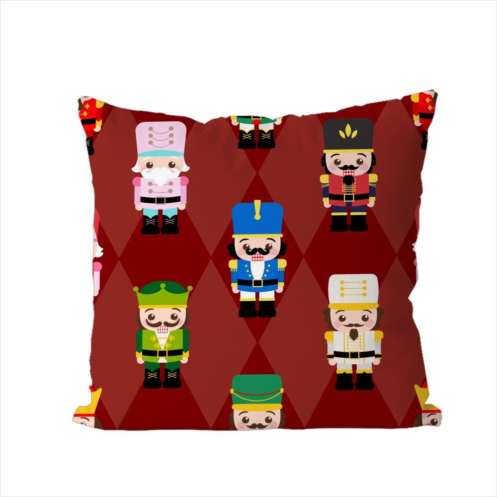 Nutcracker Soldier Pillow Case For Car Sofa Decorative Home Doublesided Print Plush Square Throw Pillow Cushion Cover