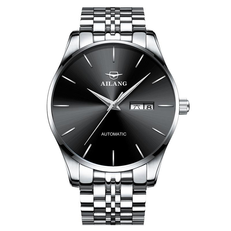 AILANG Men's Mechanical Watch Fully Automatic Ultra -thin Fashion Trend Men's Watch Bilateral Calendar Night Light Waterproof