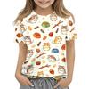 Kids Animal Print Short Sleeve T Shirt Casual Loose Fit Crew Neck Top Lightweight Comfortable Fabric Suitable for Everyday Wear