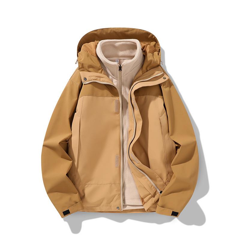3-in-1 Jacket Hooded In Autumn and Winter, Removable, Thickened, Warm and Windproof Sports and Casual Couple Jacket