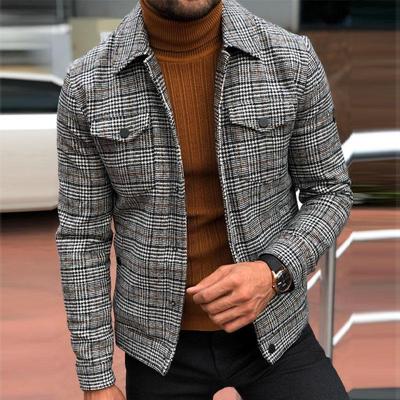 Giacca da Uomo Slim Casual alla Moda a Quadri Primavera e Autunno