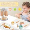 UMU Kinderspiel-Geschirrset, Holz-Kinderküchen-Geschirrset, 33-teiliges Set, Montiert, Montessori-Stil für Jungen und Mädchen, Perfekt für Pr