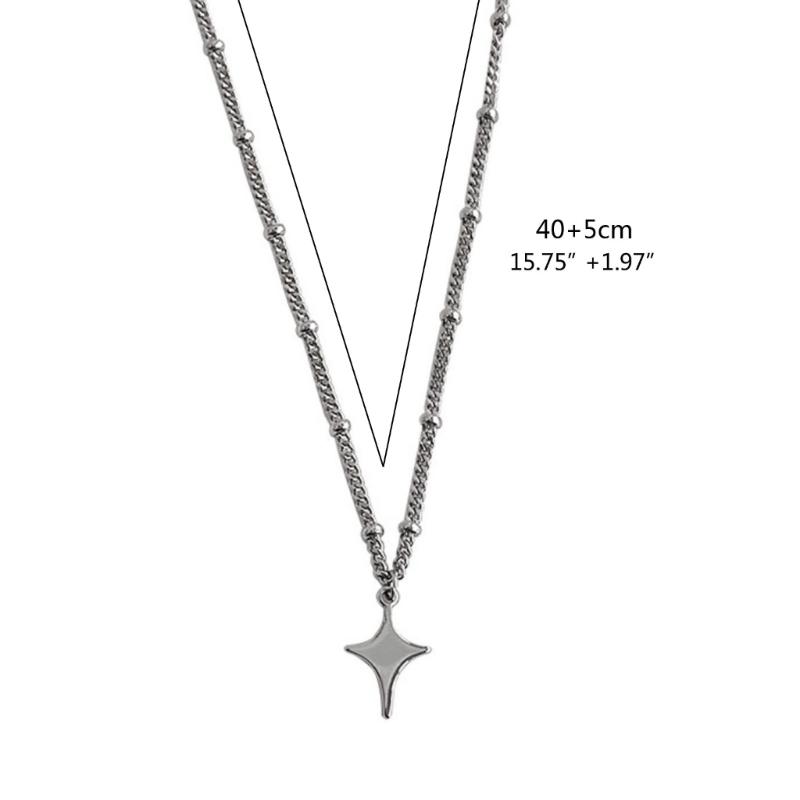 Chain Necklace Y2k Star Neck Jewelry Alloy Material Gift for Fashion Lover