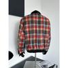 Men's Retro Loose Plaid Reversible PU Leather Jacket - Trendy American Spring/Autumn Outerwear