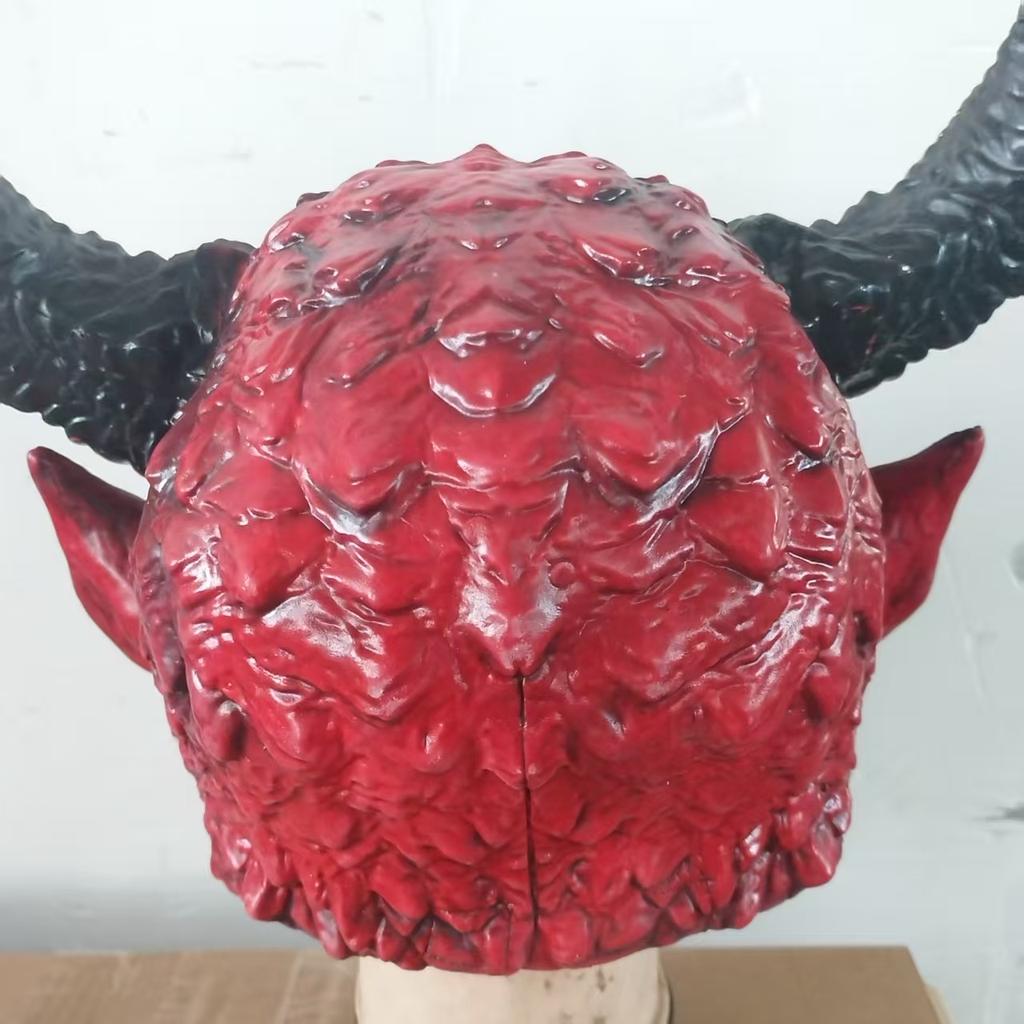 Maska Lucifera Halloween Padlý anděl Satan Démon Červená obličejová maska Latexová maska Lucifer