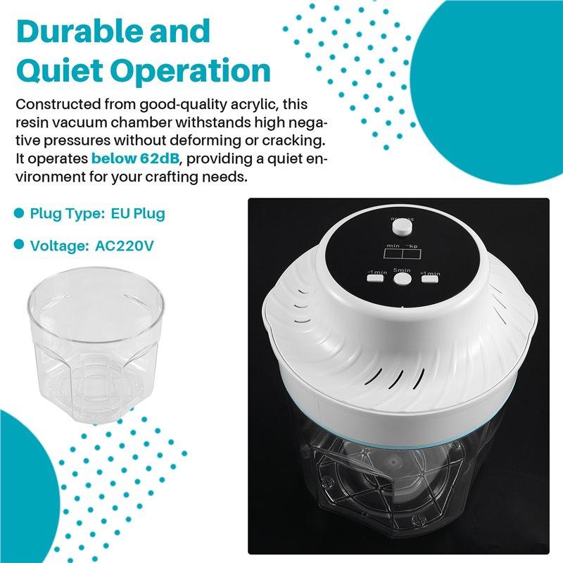 ABMH-Resin Bubble Remover Machine, Craft For Epoxy Resin 3L 99.9% Bubble Removal In 5 Min, Vacuum Degassing EU Plug