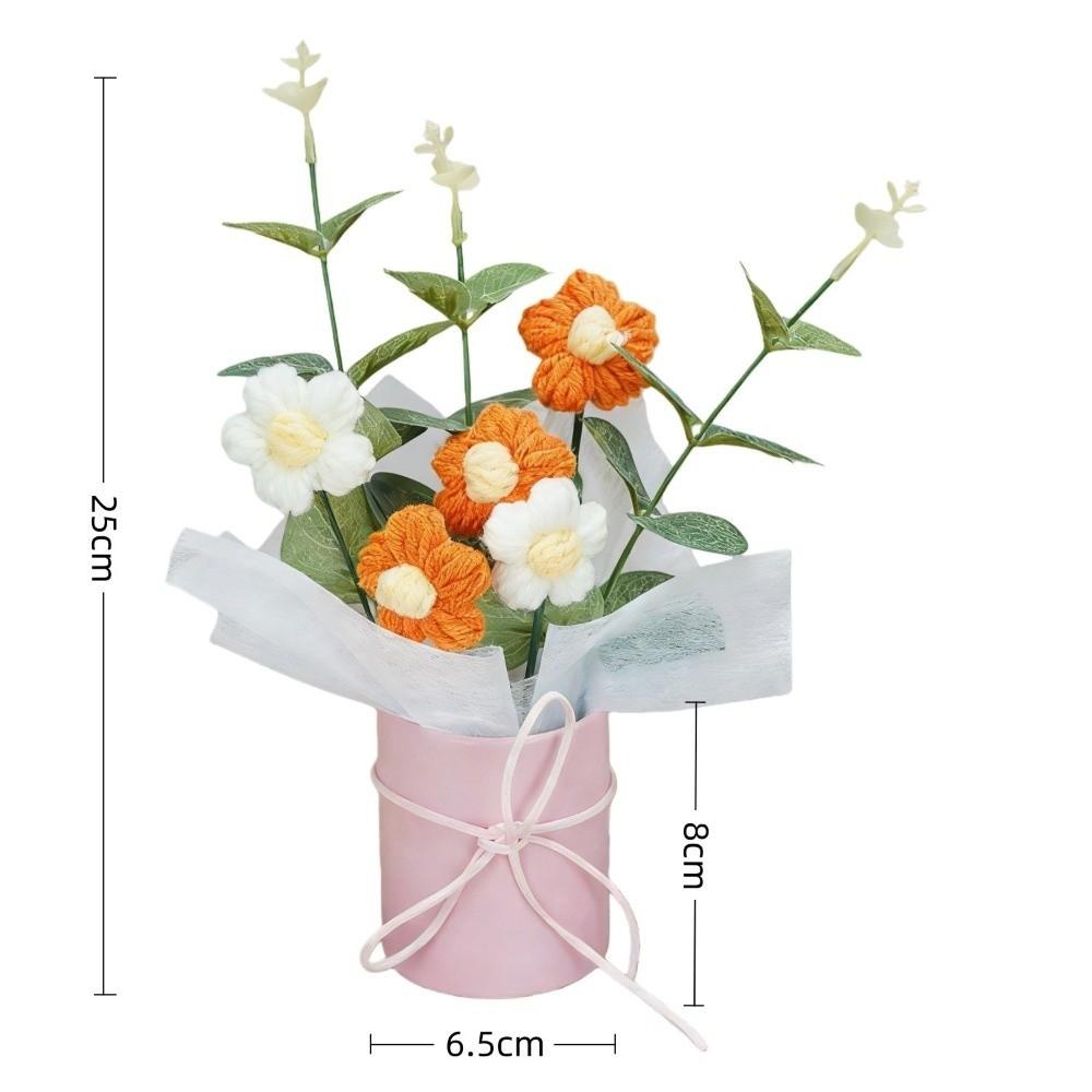 With Light String Crochet Flower Bouquet Artificial Flowers Decor  Teacher's Day Gifts