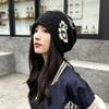 Ear Protection Floral Slouchy Beanie Windproof Fall Winter Cold Hat Jacquard Knit Hat  Casual