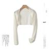 Women's Summer Ice Silk Linen Cardigan & Skirt Set - Sun Protection, Ultra-Short Jacket, Long-Sleeve Shawl