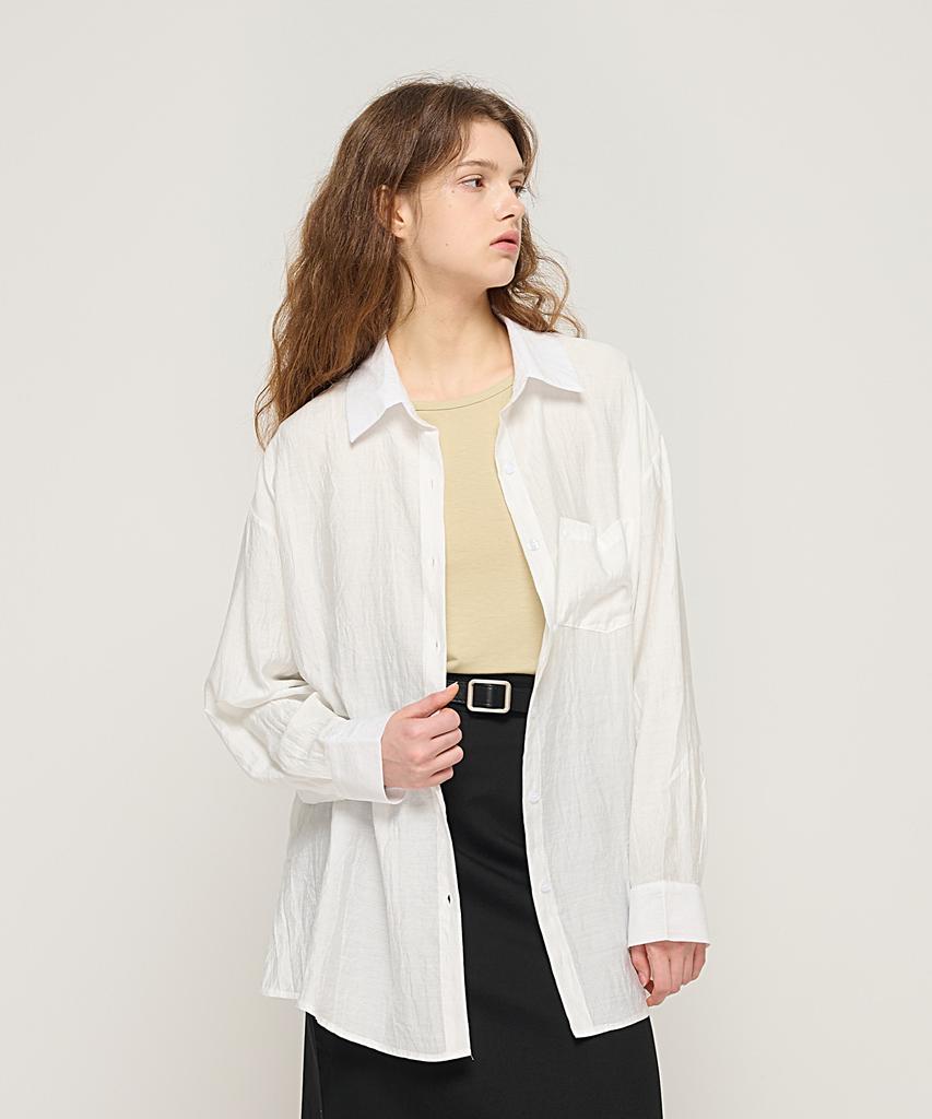 CARGOBROS FOR WOMAN Loose Fit Easy Long Shirt (White)