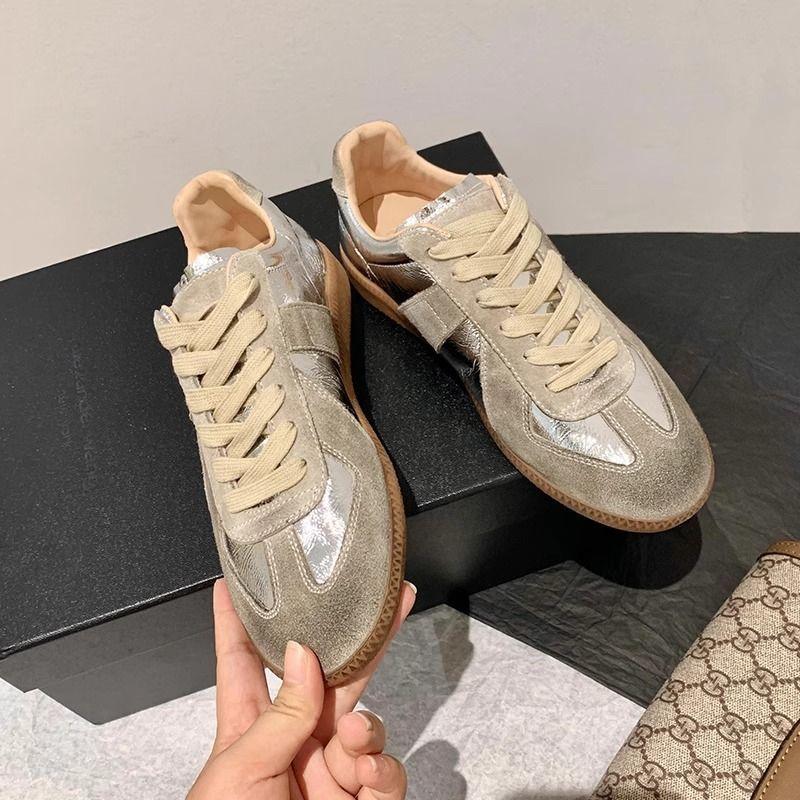 Silver German training shoes women's 2025 autumn and winter new niche retro sports board shoes flat-bottomed versatile casual shoes
