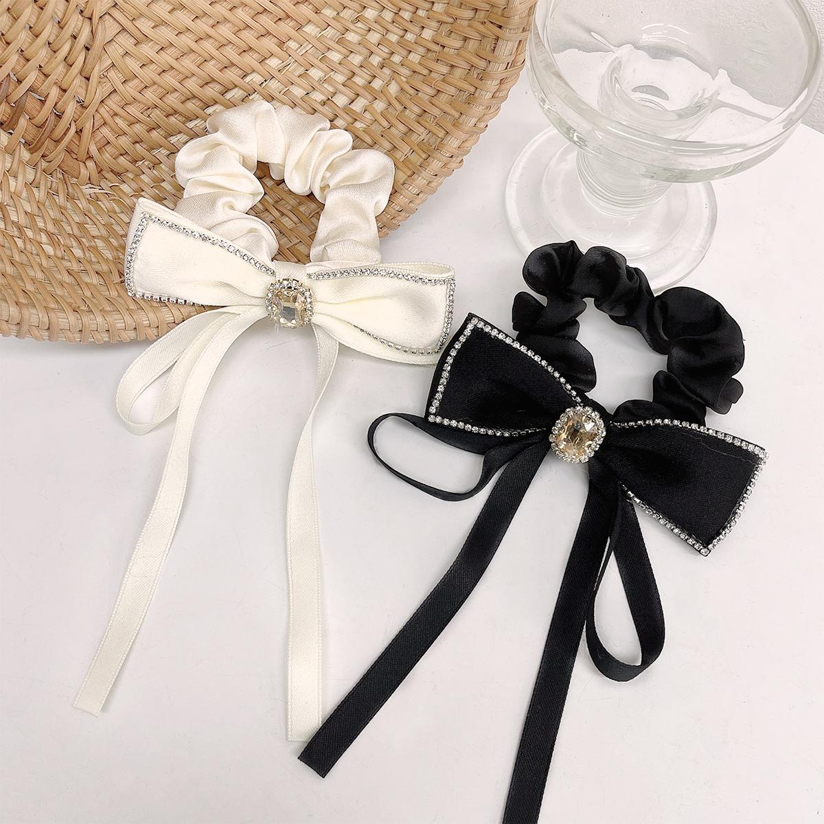 

Стеклянные стразы, галстук-бабочка, лента, петля для волос, резинки для волос для женщин, эластичные петли для волос, модные аксессуары для волос