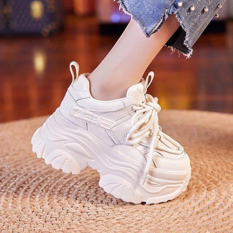 Dad Shoes Small Thick-soled Heightening Women's Shoes Autumn New Sports and Leisure Shoes Muffin Shoes