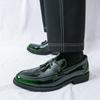 Luxury Designer New Green Red Tassels Patent Leather Casual Shoes For Men Slip On Loafter Formal Wedding Dress Homecoming