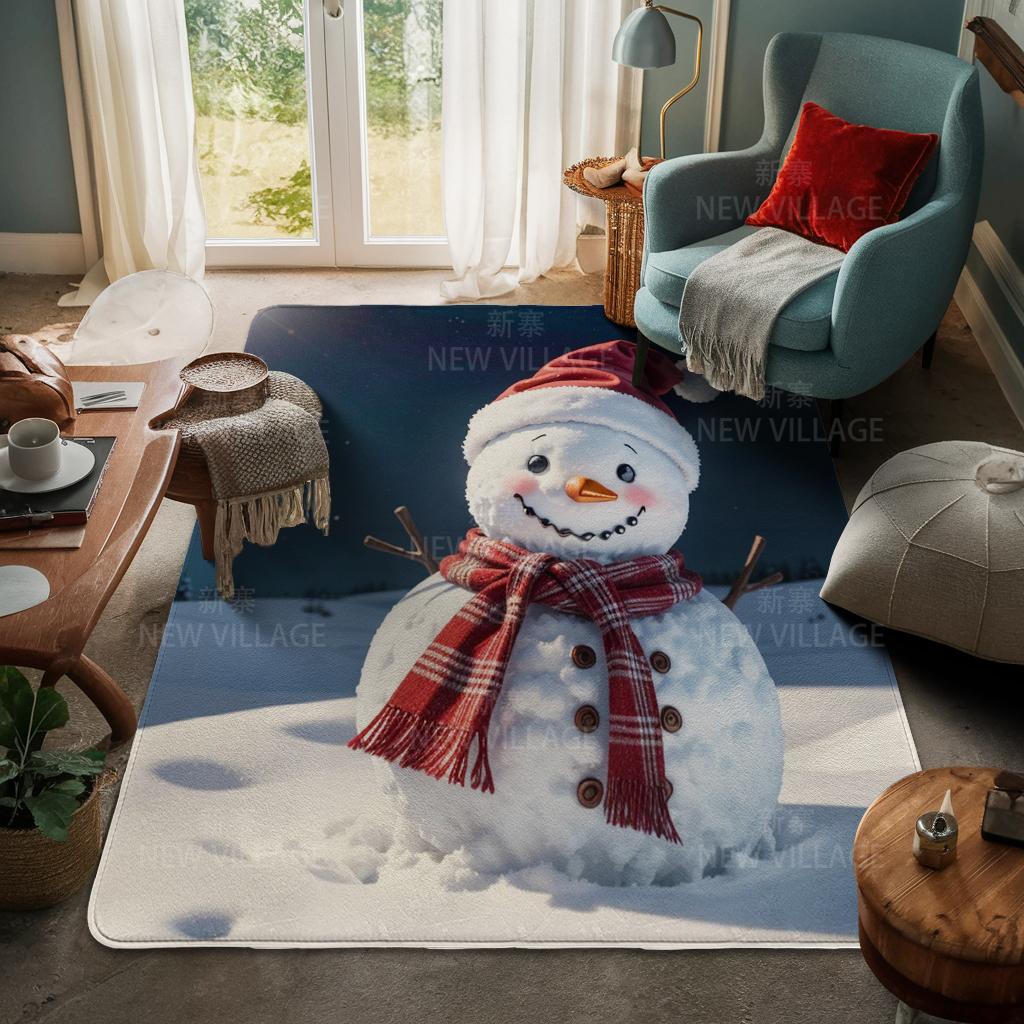 House Entrance Carpet Home Door Mat Living Room Bath Foot Bathroom Non-slip Water Absorption Rugs Bath Merry Christmas Winter
