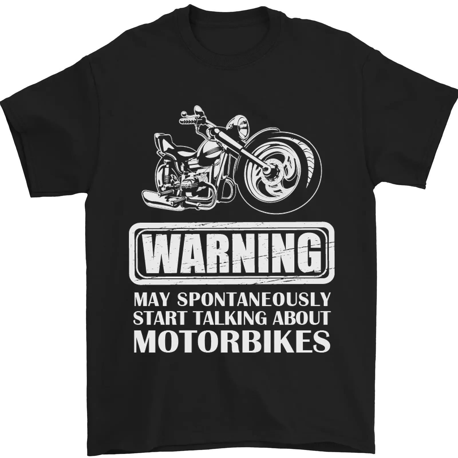 Start Talking about Motorbikes Funny Biker Mens TShirt 100 Cotton S