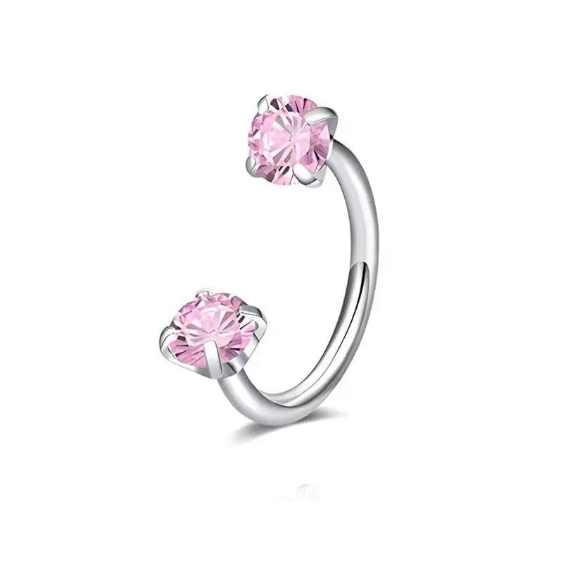 Horseshoe Nose Rings Stainless Steel Rianbow Cz  Nose Stud Lip Eyebrow Helix Ear Piercing Body Jewelry