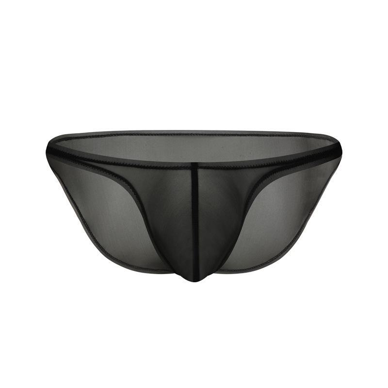 Slip da uomo in seta ghiacciata ultrasottile: Trasparente, 50g, astuccio a forma di U, vita bassa sexy, traspirante.