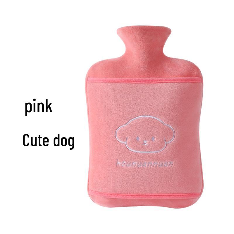 Thickened Velvet Hot Water Bottle with Hand Inserts for Warmth and Anti-Scald Heat Therapy.