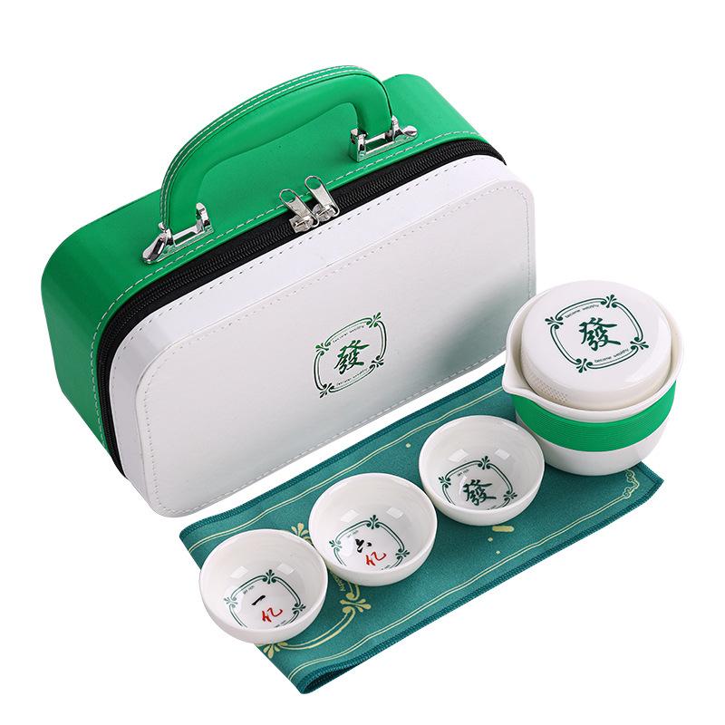 Make a fortune all the way merchandise Kuaike Cup Kung Fu tea set Outdoor portable travel tea set Business activities Gifts