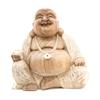 Buddha Statue Happy Whitewash Suar Wood 40cm