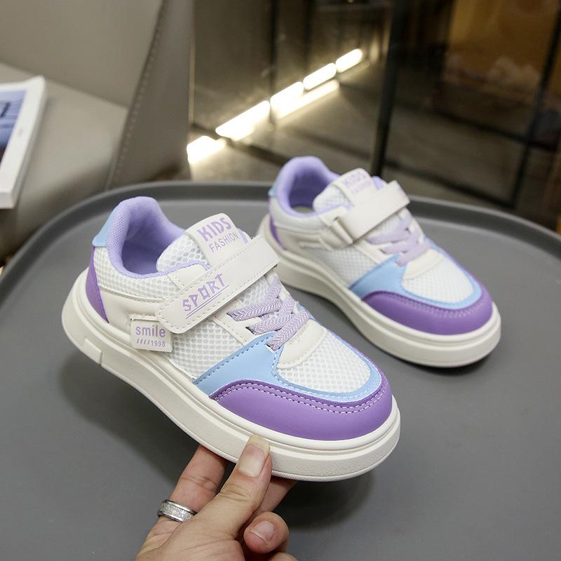 Children's Board Shoes Girls Mesh Sneakers 2025 Spring and Autumn New Breathable Soft-soled Casual Net Shoes Boys White Shoes
