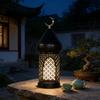 Moroccans Hollow Out Candle Holders Black Iron Lantern Decorative Candle Stand for Indian Wedding Eid Ramadans Event