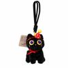 With Bell Big-eyed Cat Plush Pendant Cartoon Black Cat Plush Toy Black Cat Keychain  Girls Gifts