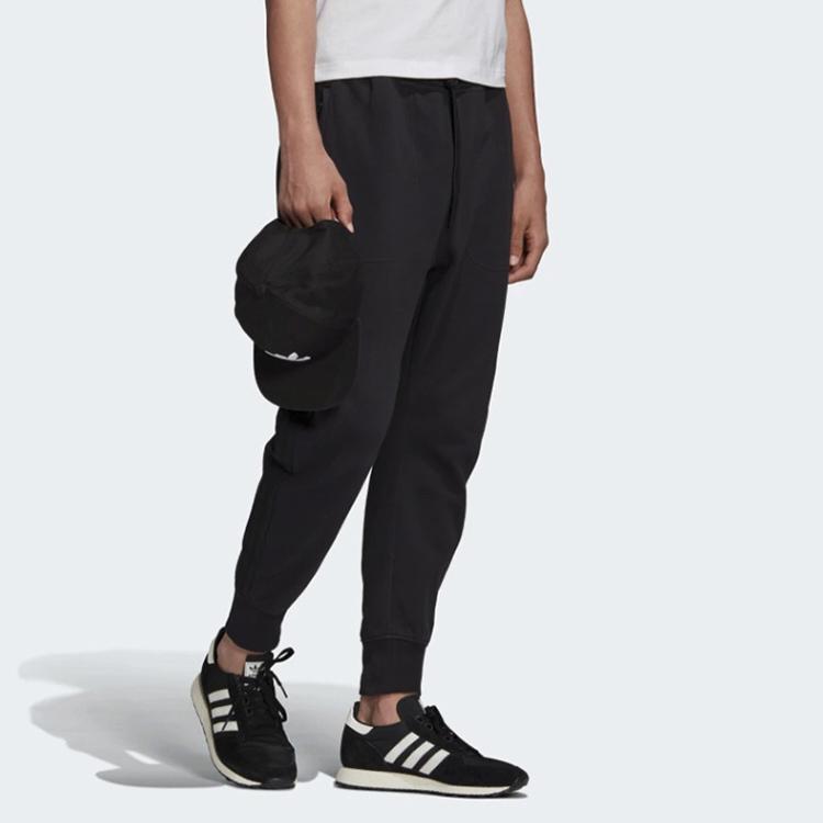 adidas Pantalones de chándal Originals Trefoil con puños con cordón y diseño de punto holgado Edición Otoño Pantalones de chándal para hombre Negro FM3698